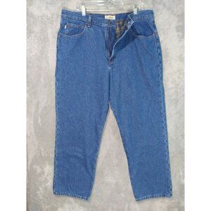 LL Bean Jeans Mens 38x29 Blue Denim Flannel Lined Classic Fit Dark Wash